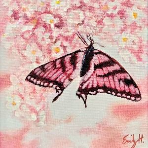 Emily Helsel Sakura Butterfly 8x10 (11.5x13.5) Framed